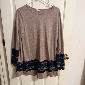 Stylish Beige and Navy Tunic